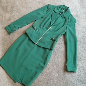 White House Black Market Green Skirt Suit